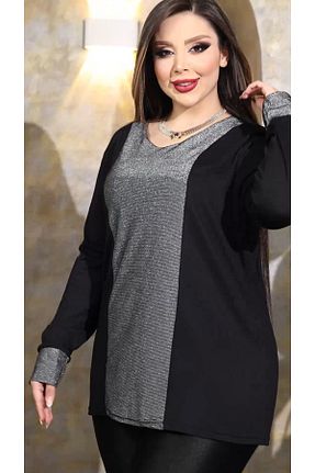 بلوز سایز بزرگ مشکی زنانه سایز بزرگ HÜLYA BUTİK - کد 868677059