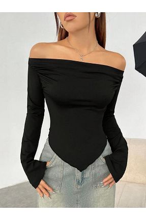 بلوز مشکی زنانه ساده ecemore - کد 868698591