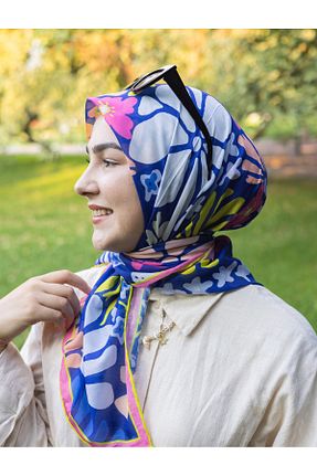 شال آبی زنانه پنبه ای MODA - کد 869301146