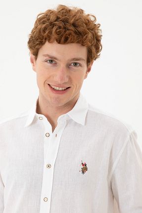پیراهن سفید مردانه یقه پیراهنی U.S. Polo Assn. - کد 859919248