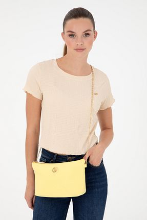 کیف دوشی زرد زنانه پارچه ای U.S. Polo Assn. - کد 832944045