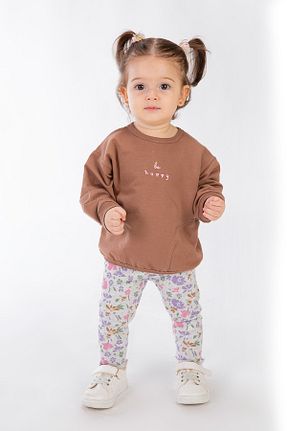 ست بالاتنه و پائین تنه قهوه ای بچه گانه بافت Tuffy Kids - کد 869497207