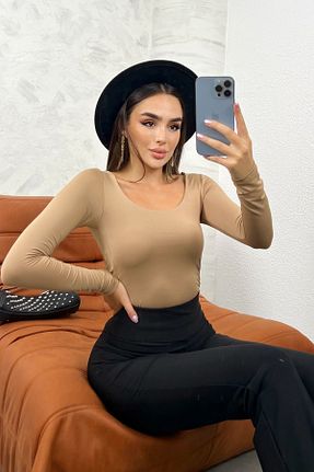 بادی قهوه ای زنانه یقه مربعی modavingo - کد 856233412
