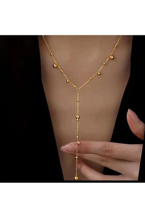 گردنبند جواهر طلائی زنانه استیل ضد زنگ Home - کد 868899202