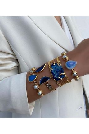 دستبند جواهر طلائی زنانه سنگ طبیعی Jansu Jewellery Desing - کد 868915211