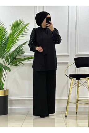 ست بالاتنه و پائین تنه حجاب مشکی زنانه سایز بزرگ masalabiyem - کد 869551339