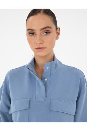 سوئیشرت آبی زنانه ساده Pierre Cardin - کد 868932996