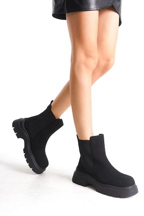 بوت / نیم بوت مشکی زنانه چرم مصنوعی Lively Stylish - کد 868935438