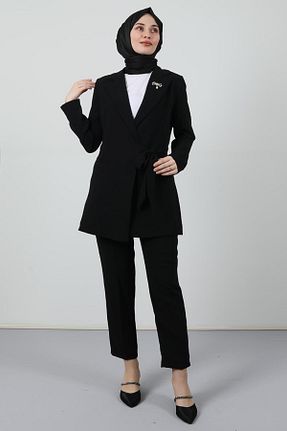 ست بالاتنه و پائین تنه حجاب مشکی زنانه سایز بزرگ giz astore - کد 890210844