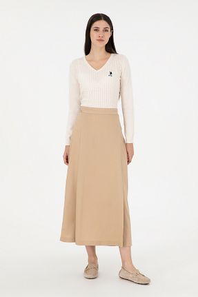 دامن بژ زنانه بافتنی U.S. Polo Assn. - کد 868983483