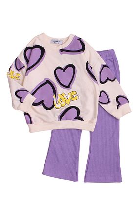 ست بالاتنه و پائین تنه بنفش بچه گانه بافتنی Chicsy Baby - کد 869576848