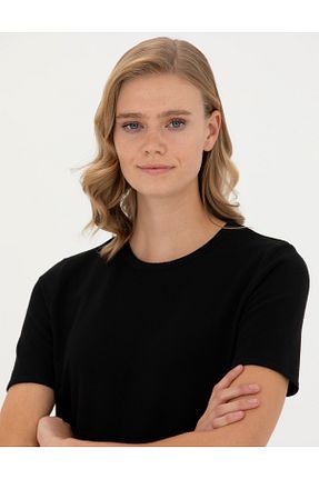 تیشرت مشکی زنانه اسلیم فیت Pierre Cardin - کد 832896916
