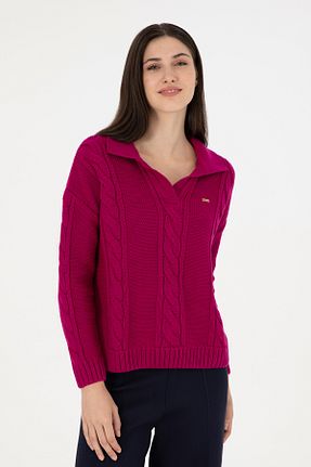 پلیور صورتی زنانه ساده U.S. Polo Assn. - کد 868986290
