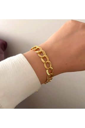دستبند استیل (فولاد) طلائی زنانه استیل (فولاد) kokoş hediyelik - کد 868996507
