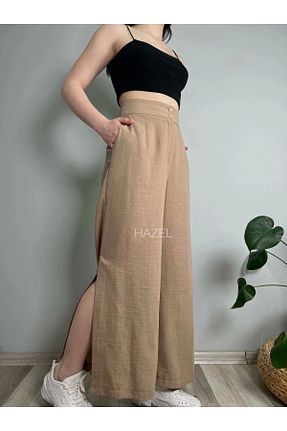 شلوار قهوه ای زنانه کتان Hazel - کد 720974281