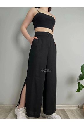 شلوار مشکی زنانه کتان Hazel - کد 730035354