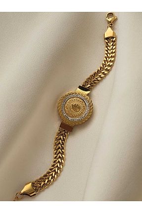 دستبند استیل (فولاد) طلائی زنانه استیل (فولاد) TAKISUN - کد 943240477