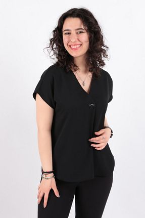 بلوز مشکی زنانه ساده Ayhan - کد 830147444