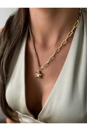 گردنبند استیل ( فولاد ) طلائی زنانه استیل (فولاد) Bubbleatelier - کد 869049685