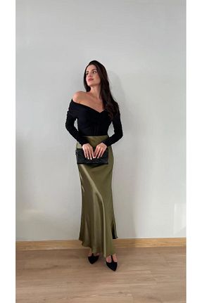 دامن خاکی زنانه لیکرا LUFES - کد 869065846