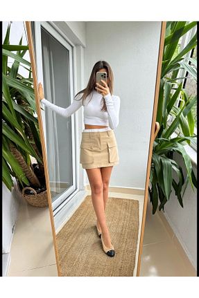 دامن قهوه ای زنانه پلی استر dailythingsco - کد 869087335
