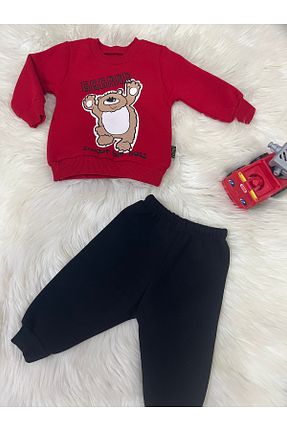 ست بالاتنه و پائین تنه قرمز بچه گانه بافت eloşkids - کد 869644624
