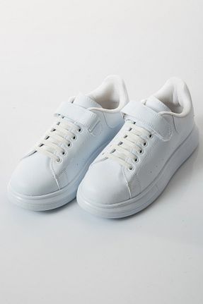 کفش اسنیکر سفید بچه گانه بند دار Shoes Time - کد 869088248