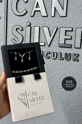 گردنبند نقره سبز زنانه 925 عیار CAN SİLVER - کد 824154438