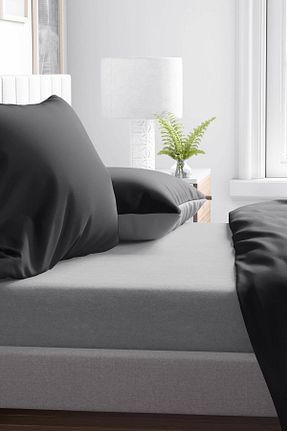 ست ملحفه تکنفره طوسی کش دار Rivaİstanbul - کد 860879895