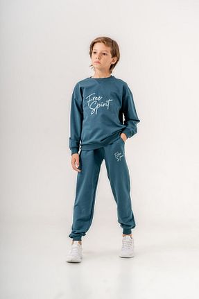 ست بالاتنه و پائین تنه سبز بچه گانه بافت Mışıl Kids - کد 853995626