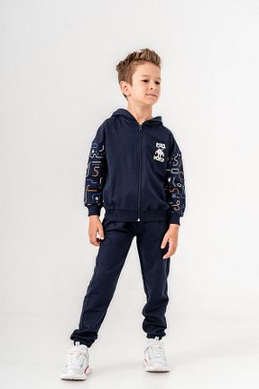 ست بالاتنه و پائین تنه سرمه ای بچه گانه بافت Mışıl Kids - کد 853993153