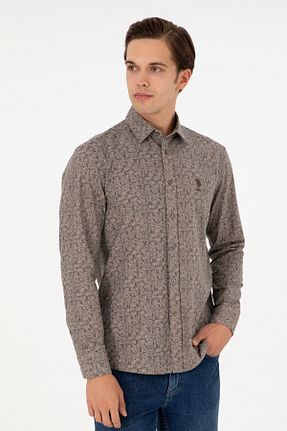 پیراهن بژ مردانه یقه پیراهنی U.S. Polo Assn. - کد 869191210