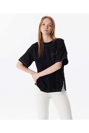 بلوز مشکی زنانه ساده Twist - کد 843045672