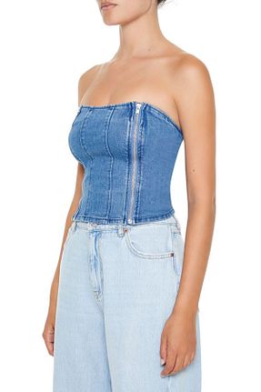 بلوز آبی زنانه رگولار Forever 21 - کد 869185501