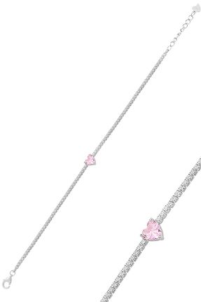 دستبند نقره صورتی زنانه 925 عیار Söğütlü Silver - کد 869195667