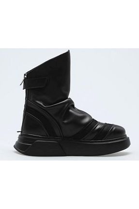 بوت / نیم بوت مشکی زنانه چرم خالص KOZMOSIZE - کد 869211184