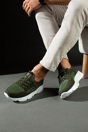 کفش اسنیکر خاکی مردانه بند دار L.A Polo - کد 835501739