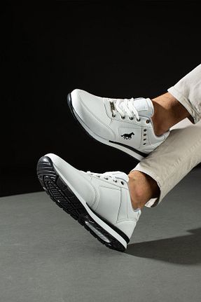 کفش اسنیکر سفید مردانه بند دار L.A Polo - کد 835915635
