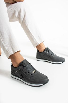 کفش اسنیکر طوسی مردانه بند دار L.A Polo - کد 835917497
