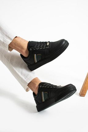 کفش اسنیکر مشکی مردانه بند دار L.A Polo - کد 864399105