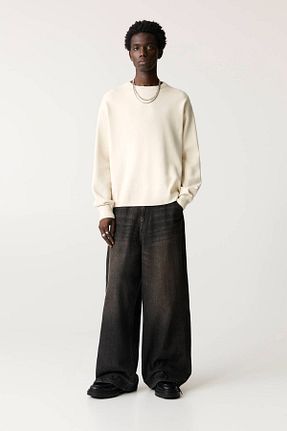 پلیور سفید مردانه ساده Pull & Bear - کد 869224505