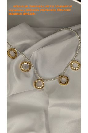 گردنبند جواهر سفید زنانه روکش طلا elisitakistory - کد 820339419