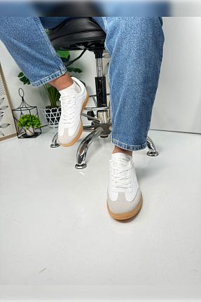 کفش اسنیکر سفید مردانه بند دار İmerShoes - کد 861044912