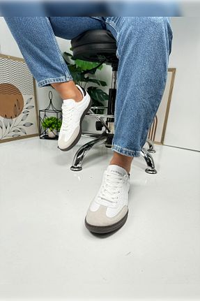 کفش اسنیکر سفید مردانه بند دار İmerShoes - کد 861044843