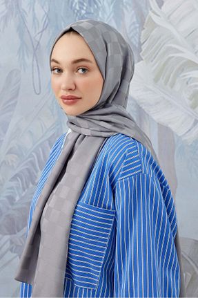 شال طوسی زنانه ابریشم A/F fezah prive - کد 869241962