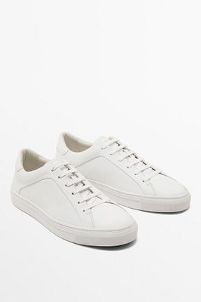 کفش اسنیکر سفید مردانه چرم اصل Massimo Dutti - کد 869231166