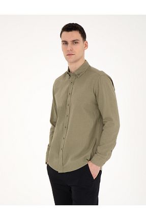 پیراهن خاکی مردانه رگولار Pierre Cardin - کد 833130212