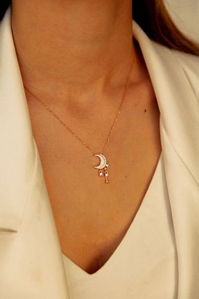 گردنبند نقره صورتی زنانه 925 عیار Işıltı Silver - کد 869257324