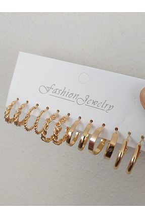 گوشواره جواهر طلائی استیل ضد زنگ FASHİON JEWELRY - کد 869252387