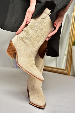بوت / نیم بوت بژ زنانه جیر Fox Shoes - کد 869265181